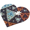 Fractal Triangle Geometric Abstract Pattern Wooden Puzzle Heart View2