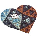 Fractal Triangle Geometric Abstract Pattern Wooden Puzzle Heart View3