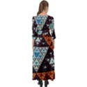 Fractal Triangle Geometric Abstract Pattern Button Up Maxi Dress View2