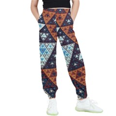 Fractal Triangle Geometric Abstract Pattern Kids  Joggers by Cemarart