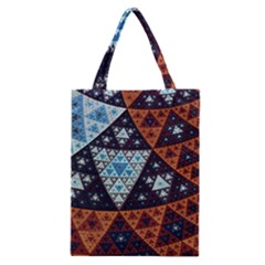 Fractal Triangle Geometric Abstract Pattern Classic Tote Bag by Cemarart