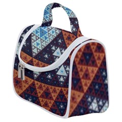 Fractal Triangle Geometric Abstract Pattern Satchel Handbag by Cemarart