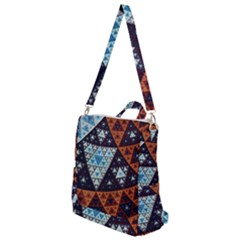 Fractal Triangle Geometric Abstract Pattern Crossbody Backpack by Cemarart