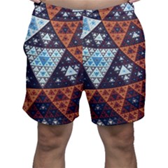 Fractal Triangle Geometric Abstract Pattern Men s Shorts by Cemarart