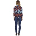 Fractal Triangle Geometric Abstract Pattern Women s One-Button 3/4 Sleeve Short Jacket View4