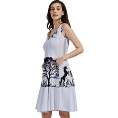 20240506 111024 0000 Sleeveless V-neck Skater Dress With Pockets by Safin