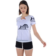 20240506 111024 0000 Back Circle Cutout Sports T-shirt by Safin