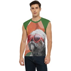 Adorable-dog-with-abstract-colorful-graphic-background Men s Raglan Cap Sleeve T-shirt by Giving