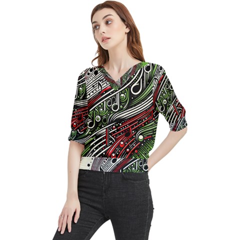 Ec87f308-2609-429d-a22f-62cafc87c34a Quarter Sleeve Blouse by RiverRootsReggae