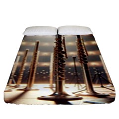 Standing Flutes Fitted Sheet (king Size) by RiverRootsReggae