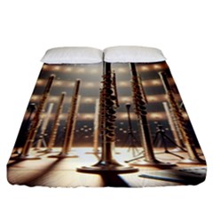 Standing Flutes Fitted Sheet (california King Size) by RiverRootsReggae