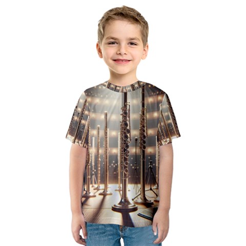 Standing Flutes Kids  Sport Mesh T-shirt by RiverRootsReggae