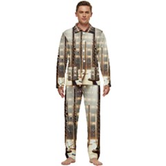 Standing Flutes Men s Long Sleeve Velvet Pocket Pajamas Set by RiverRootsReggae