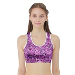 Kawaii Cyborg Cats Motif Random Pattern Sports Bra With Border by dflcprintsclothing