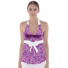 Kawaii Cyborg Cats Motif Random Pattern Tie Back Tankini Top by dflcprintsclothing