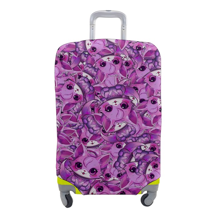 Kawaii cyborg cats motif random pattern Luggage Cover (Small)