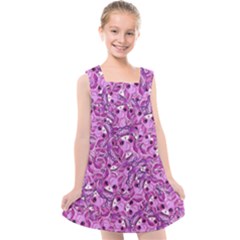 Kawaii Cyborg Cats Motif Random Pattern Kids  Cross Back Dress by dflcprintsclothing