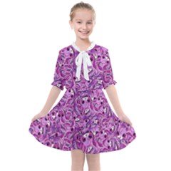 Kawaii Cyborg Cats Motif Random Pattern Kids  All Frills Chiffon Dress by dflcprintsclothing