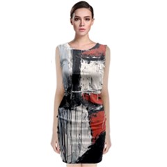 Abstract  Sleeveless Velvet Midi Dress