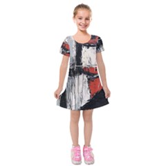 Abstract  Kids  Short Sleeve Velvet Dress by Sobalvarro