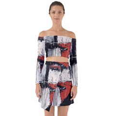 Abstract  Off Shoulder Top With Skirt Set by Sobalvarro