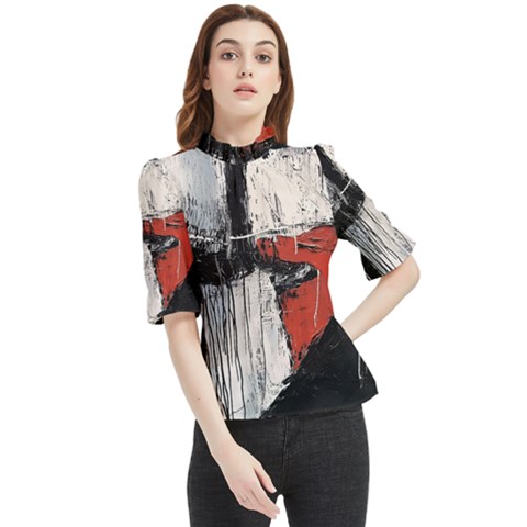 Abstract  Frill Neck Blouse by Sobalvarro