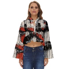 Abstract  Boho Long Bell Sleeve Top