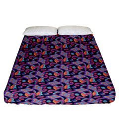 Trippy Cool Pattern Fitted Sheet (queen Size) by designsbymallika