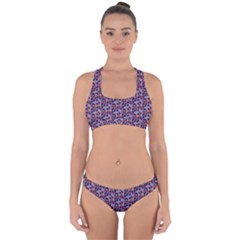 Trippy Cool Pattern Cross Back Hipster Bikini Set by designsbymallika