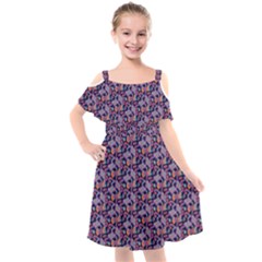 Trippy Cool Pattern Kids  Cut Out Shoulders Chiffon Dress by designsbymallika