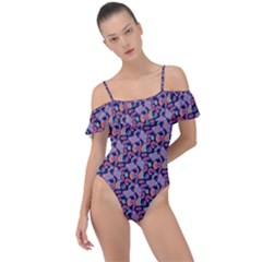 Trippy Cool Pattern Frill Detail One Piece Swimsuit by designsbymallika