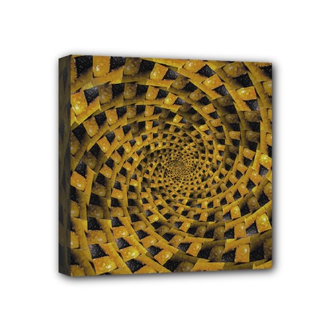 Spiral Symmetry Geometric Pattern Black Backgrond Mini Canvas 4  X 4  (stretched) by dflcprintsclothing