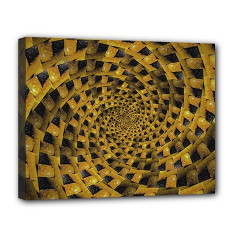 Spiral Symmetry Geometric Pattern Black Backgrond Canvas 14  X 11  (stretched) by dflcprintsclothing