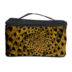 Spiral Symmetry Geometric Pattern Black Backgrond Cosmetic Storage Case by dflcprintsclothing