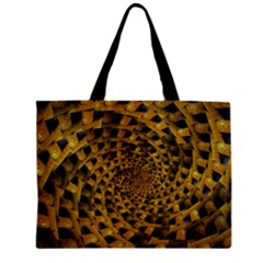 Spiral Symmetry Geometric Pattern Black Backgrond Zipper Mini Tote Bag by dflcprintsclothing