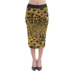 Spiral Symmetry Geometric Pattern Black Backgrond Midi Pencil Skirt by dflcprintsclothing