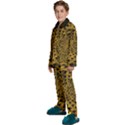 Spiral Symmetry Geometric Pattern Black Backgrond Kids  Long Sleeve Velvet Pajamas Set View2