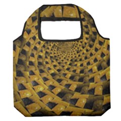 Spiral Symmetry Geometric Pattern Black Backgrond Premium Foldable Grocery Recycle Bag by dflcprintsclothing