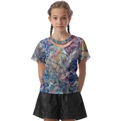 Abstract Flows Kids  Front Cut T-shirt by kaleidomarblingart