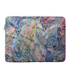 Abstract Flows 15  Vertical Laptop Sleeve Case With Pocket by kaleidomarblingart