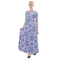 Pastel Botanic Harmony Collage Half Sleeves Maxi Dress by dflcprintsclothing