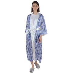 Pastel Botanic Harmony Collage Maxi Satin Kimono by dflcprintsclothing