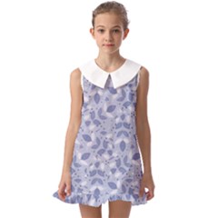 Pastel Botanic Harmony Collage Kids  Pilgrim Collar Ruffle Hem Dress