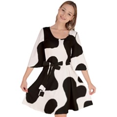 Cow Pattern Velour Kimono Dress