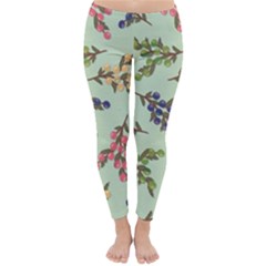 Berries Flowers Pattern Print Classic Winter Leggings