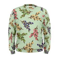 Berries Flowers Pattern Print Men s Sweatshirt