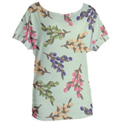 Berries Flowers Pattern Print Women s Oversized T-shirt