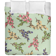 Berries Flowers Pattern Print Duvet Cover Double Side (california King Size) by Maspions