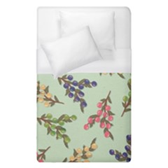 Berries Flowers Pattern Print Duvet Cover (single Size) by Maspions