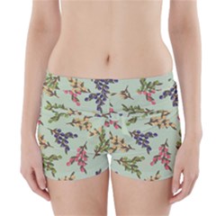 Berries Flowers Pattern Print Boyleg Bikini Wrap Bottoms